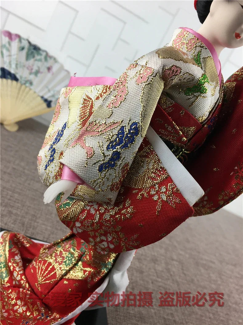 12inch Japanese Geisha Doll Statuette Sitting Figurine Japanese Kimono Kokeshi Kabuki Geisha Handicraft Ornament Birthday Gift