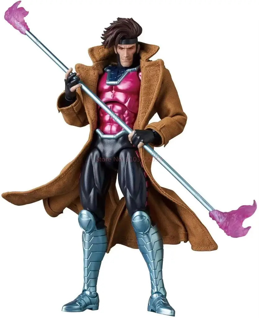 Marvel Comics Style Gambit Mafex131 Articulated Manga Action Figure Poseable Collectible Model Kit X-Men Fans Birthday Gift
