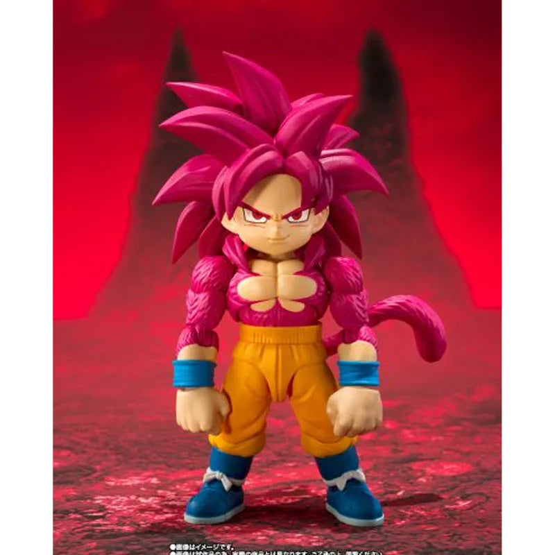 In Stock Genuine Bandai Dragon Ball Model Kit SHF Super Saiyan 4 Son Goku Mini Daima Anime Action Figure Collection Model Toys