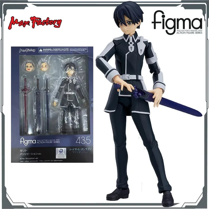 Max Factory Figma #435 Kirito Alicization Ver. - 145mm PVC/ABS Movable Doll, SAO Theme, All-Ages Action Figurine for Collectors