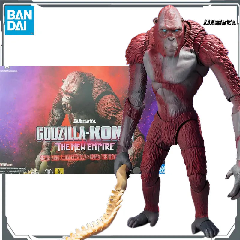 Bandai Original S.H.MonsterArts Skar King&Kong Kim 150mm&145mm Anime Action Movable Figurine Model Toys  Model Gifts for Boys