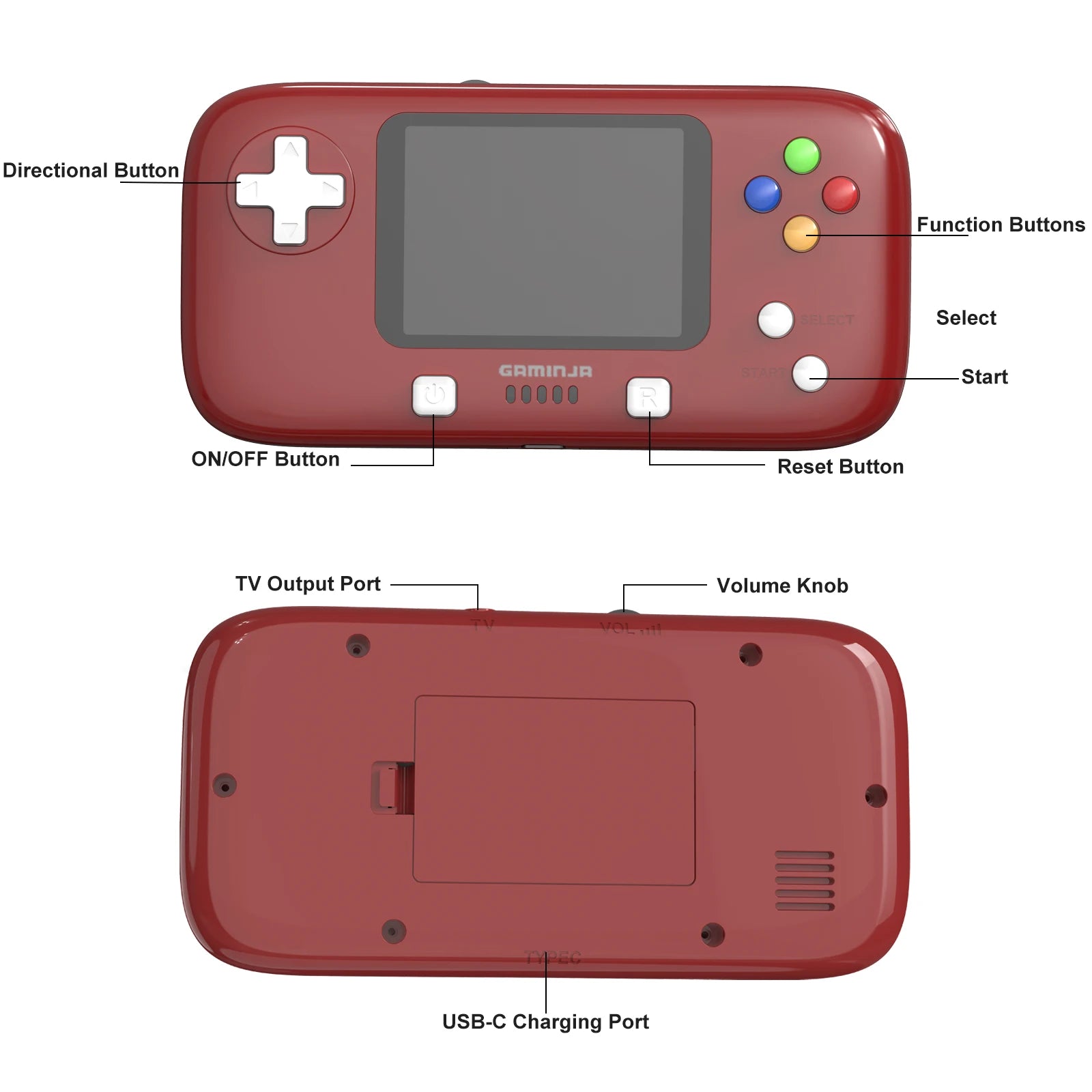 GAMINJA GC76 400 IN 1 Classic Games Handheld Mini Game Console 2.8inch Video Game Console Portable Handheld Game