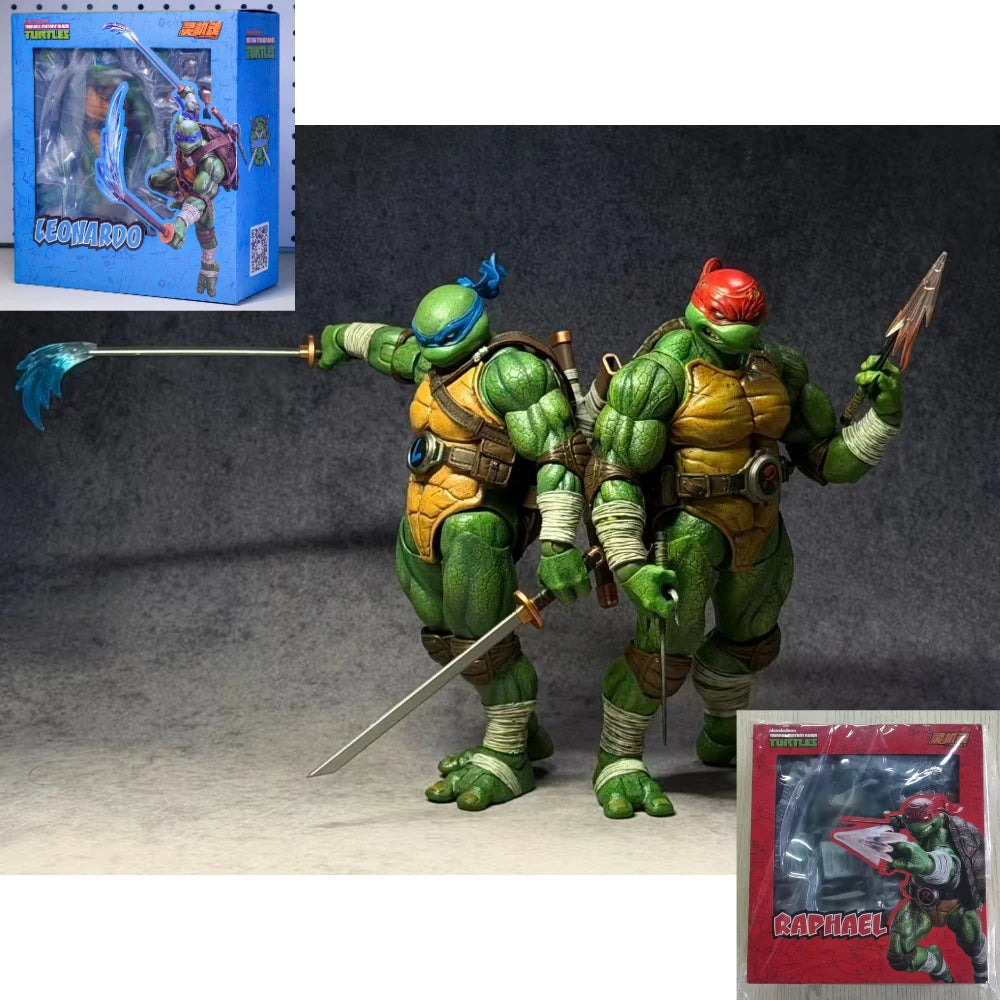 In Stock Lingjihun Teenage Mutant Ninja Turtles Raphael&Leonardo Highly Restored Action Figure Model Collectible Anime Figurine