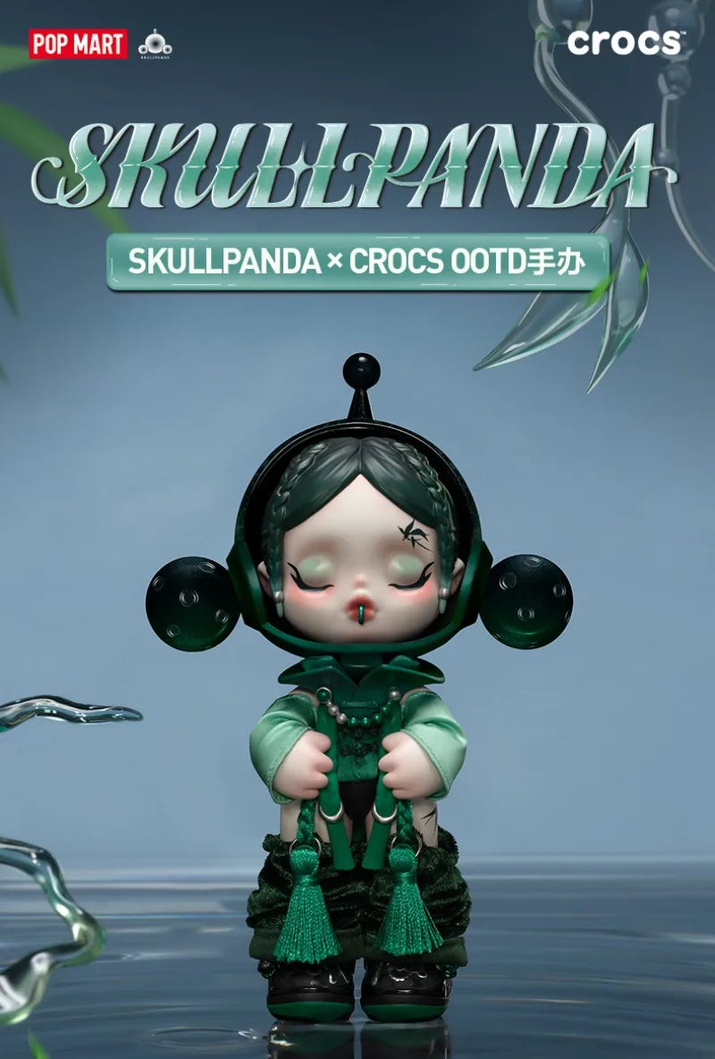 2025 New Product POPMART Original Genuine SKULLPANDA  CROCS OOTD Blind Box Anime Action Cute Little Bear Biscuit Toy