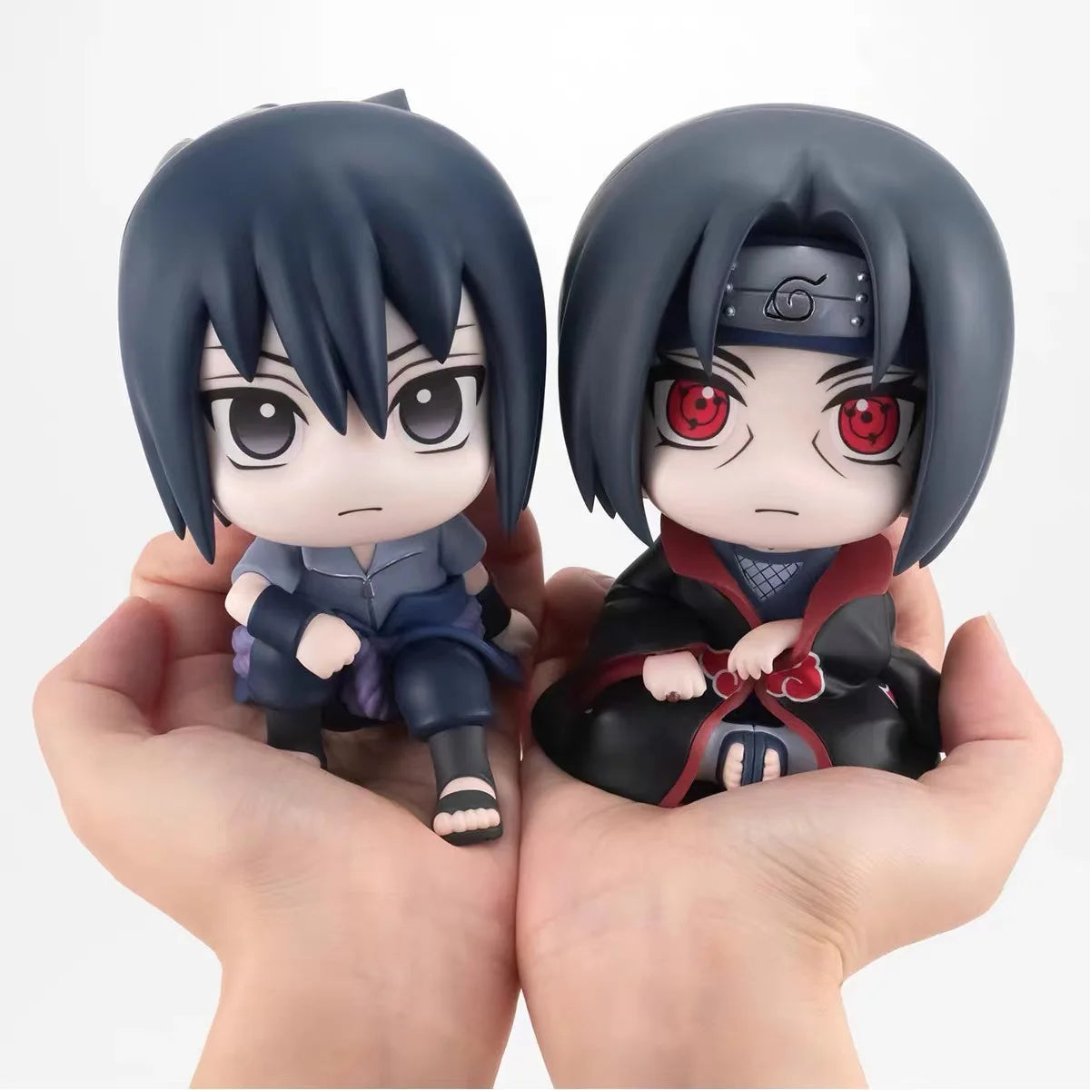 8cm Anime Sitting Naruto Kakasi Sasuke Animation PVC Plastic Model Collection For Fans Japan Figure Toys Christmas Gifts