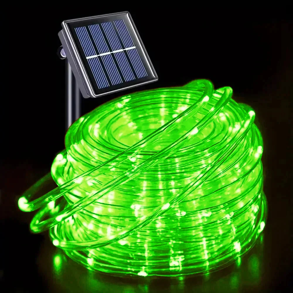7M/12M/22M/32m Outdoor Solar Tube Rope Led Light Garden Christmas Decoration Fairy String Light Outdoor Wedding Party Led Lamp