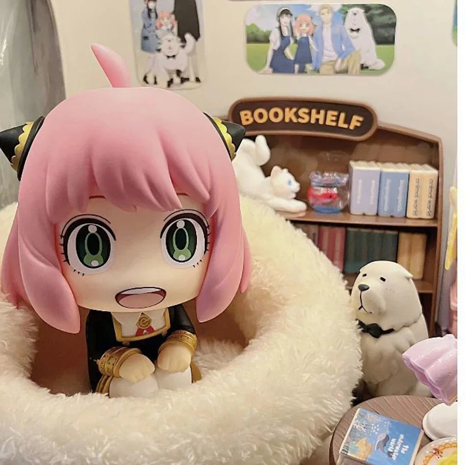 13cm Spy Family Anime Peripheral Statue Anya Cosplay Figure 2d Double-Ended Interchangea Model Desktop Decoration Gifts