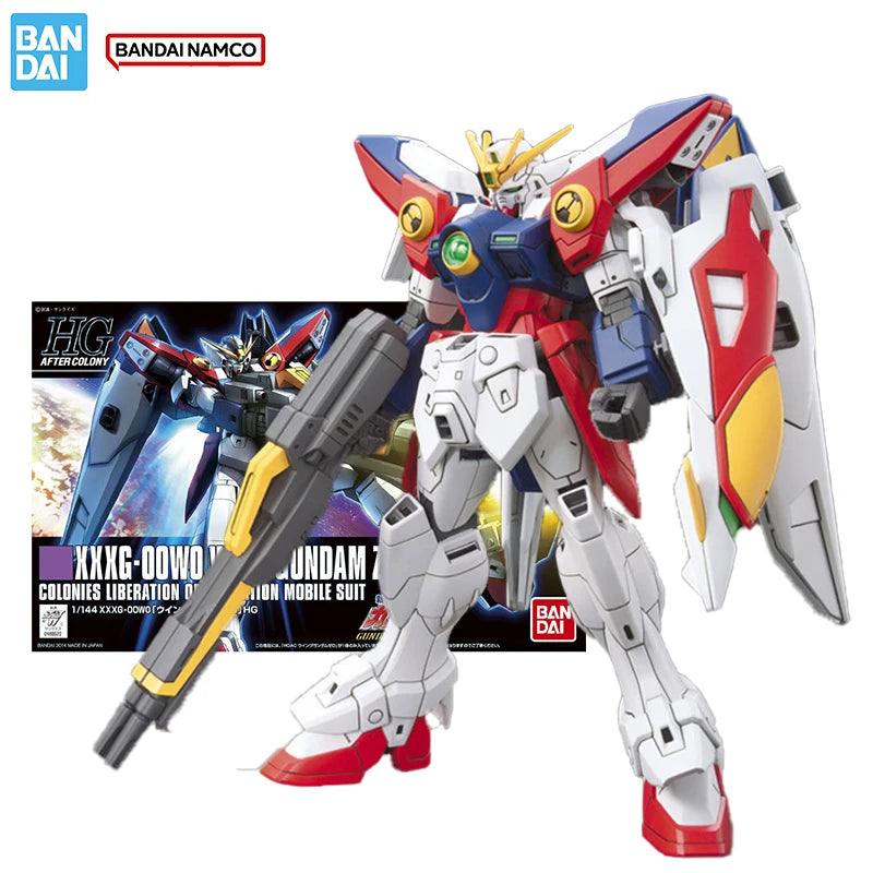 Bandai Original Echte Figur Gundam Modell Kit HGUC 1/144 XXXG-00W0 Flügel Gundam Null Sammlung Action Figur Modell Spielzeug Geschenke