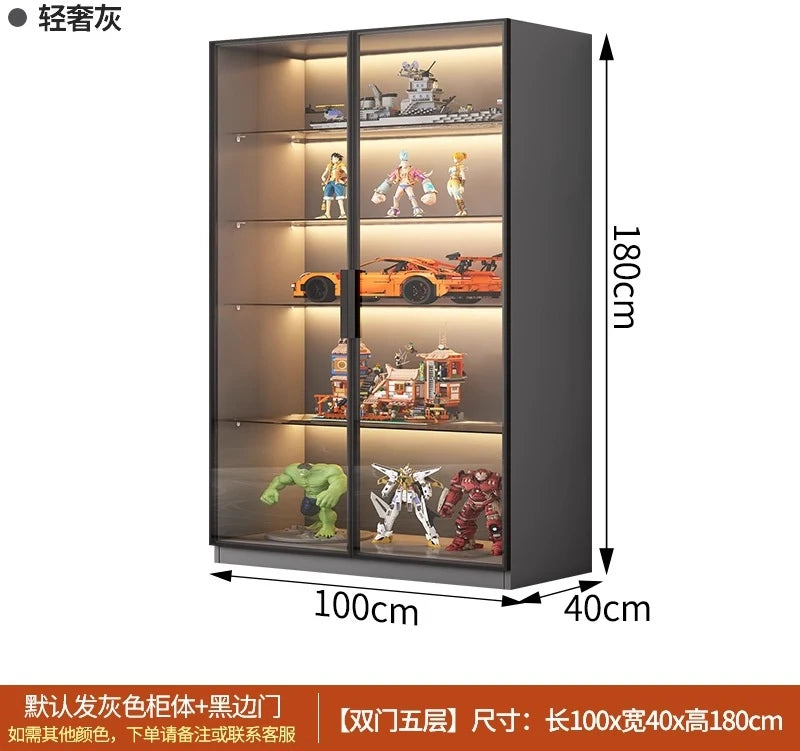 Custom Glass Door Figure Display Cabinet Display Home Living Room Blind Box Toy Lego Model Ornament