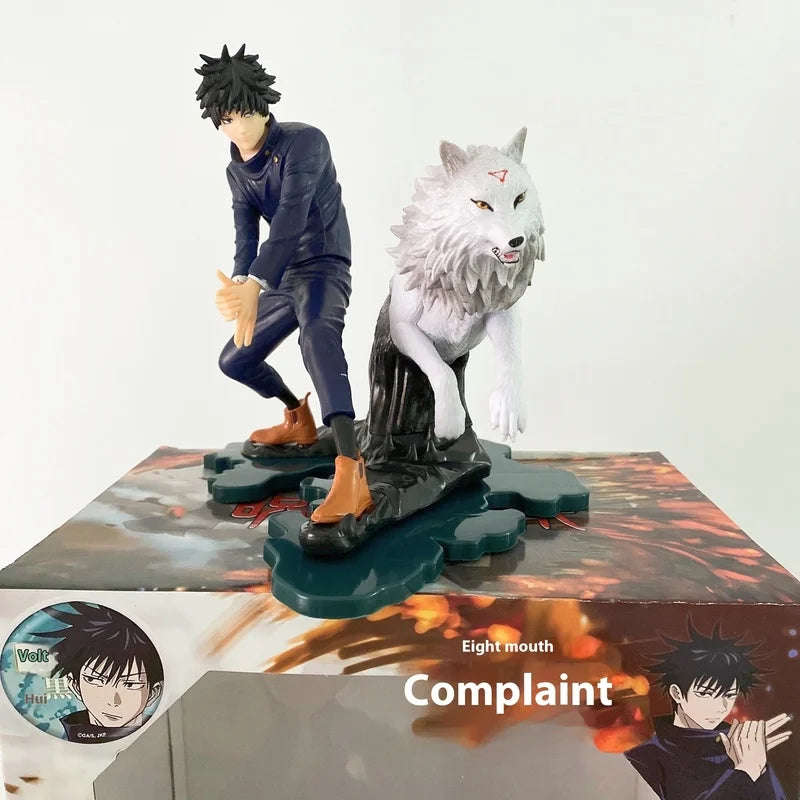 17CMAnime Jujutsu Figures Fushiguro Megumi Figura with Jade Dog Statue Collectible Model Gojo Satoru Anction Figure Toys PVC