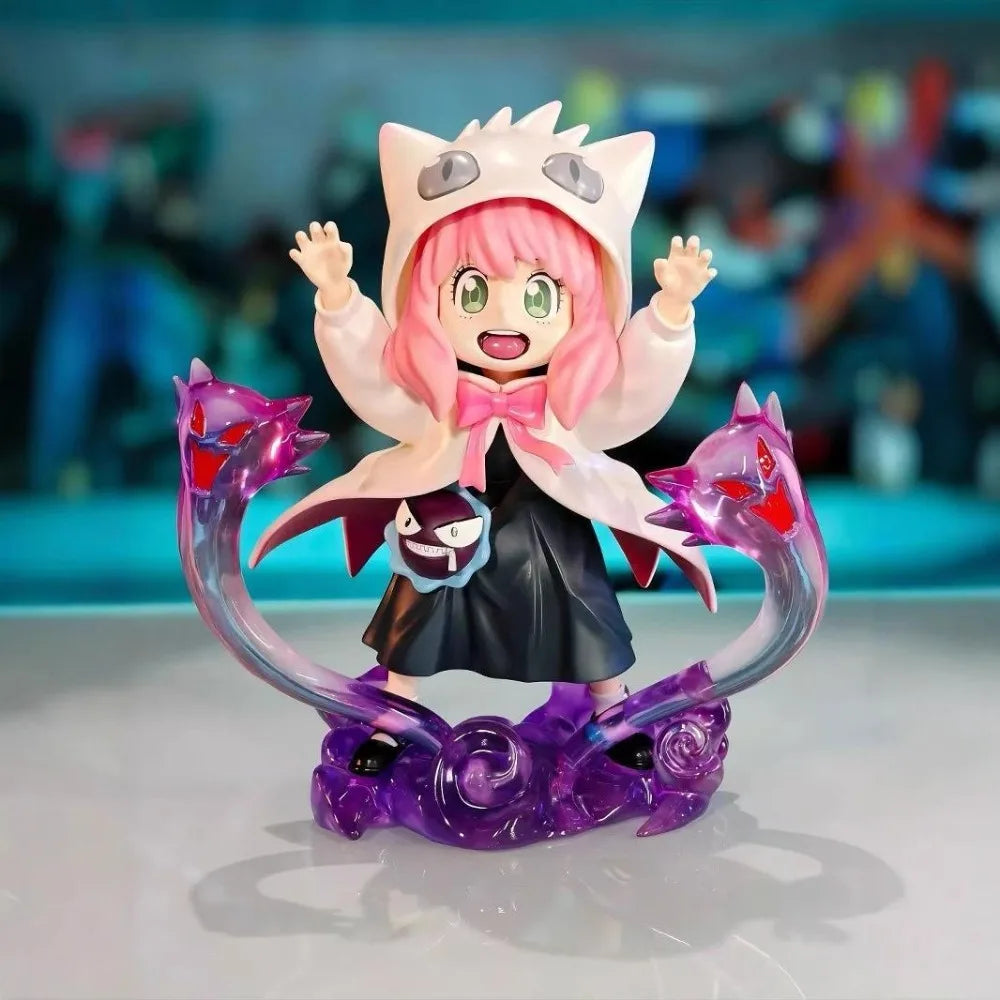 16cm/6.3in Anime Pokemon Figure Gengar Cosplay Anya Forger Action Figures Pvc Collection Model Toys for Childre Gifts