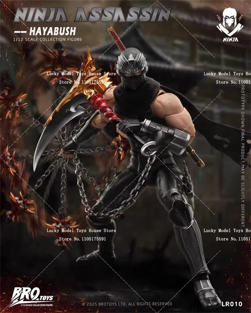BROTOYS 1/12 Scale Collectible Action Figure Ninja Assassin Hayabush Super Flexible Body Design 6inch LR010 Soldier Model Gifts