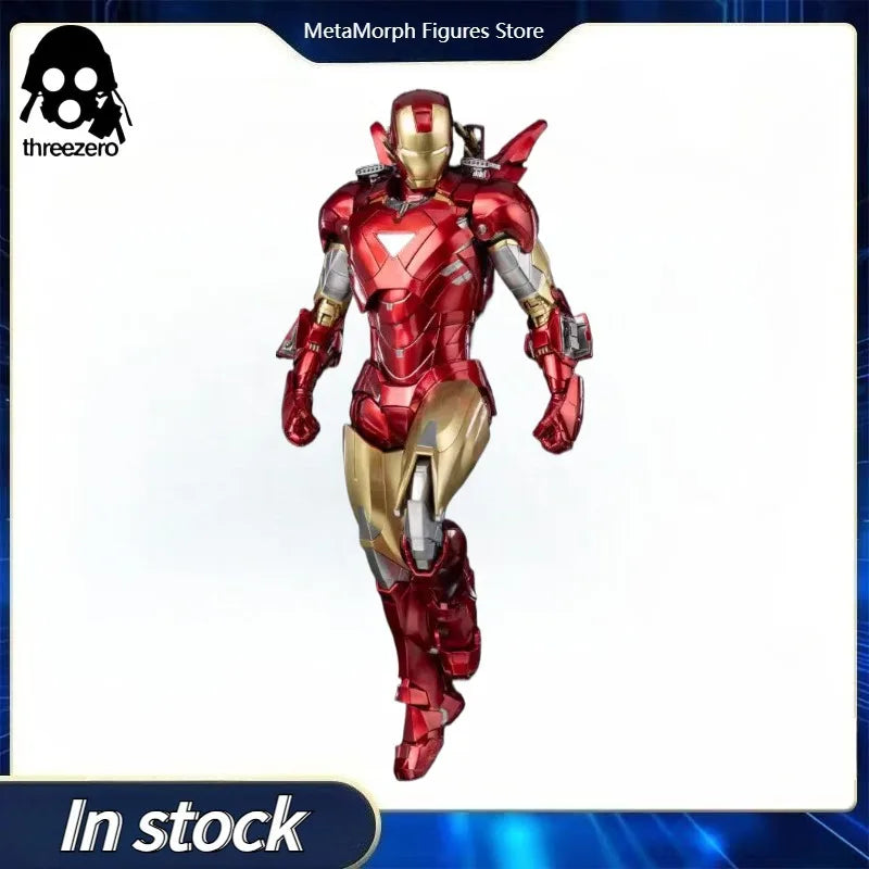 Original Threezero Marvel DLX Iron Man Mark 6 Anime Figure Toy Collection Model