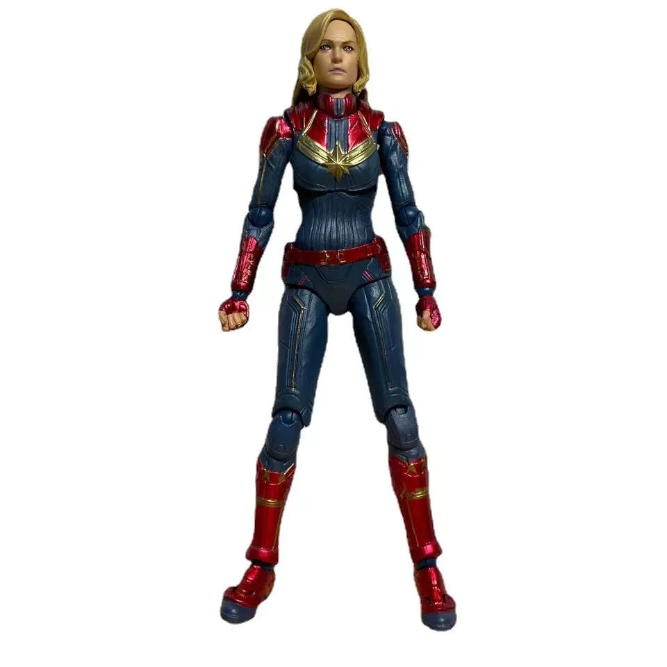 15cm Marvel Super-Heroes Anime Figure Series Captain Marvel SHF Action Figure Statue Pvc Model Dolls Collect Ornaments Gift Toys