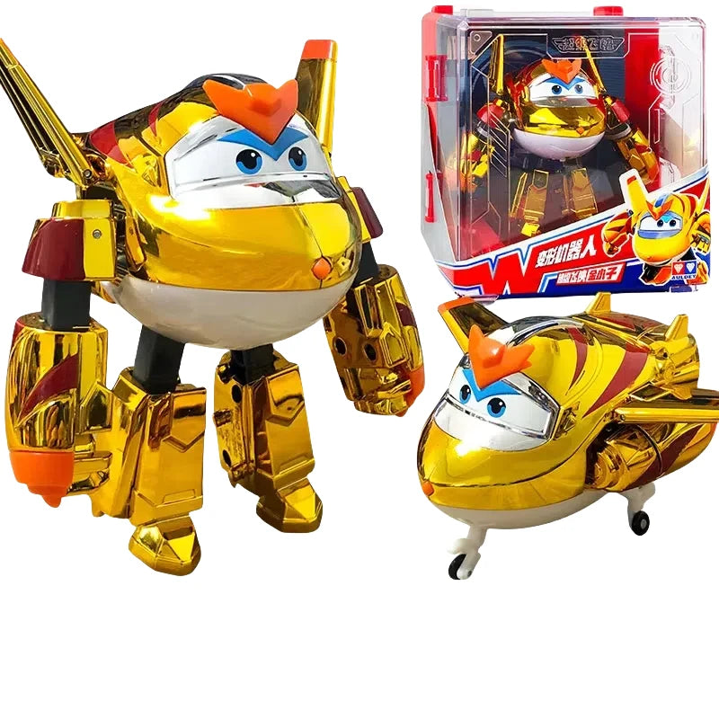 Hot New Super Wings Large Transformation Anime Transformation Flat Robot Action Character Transformation Toy Children'S Gift