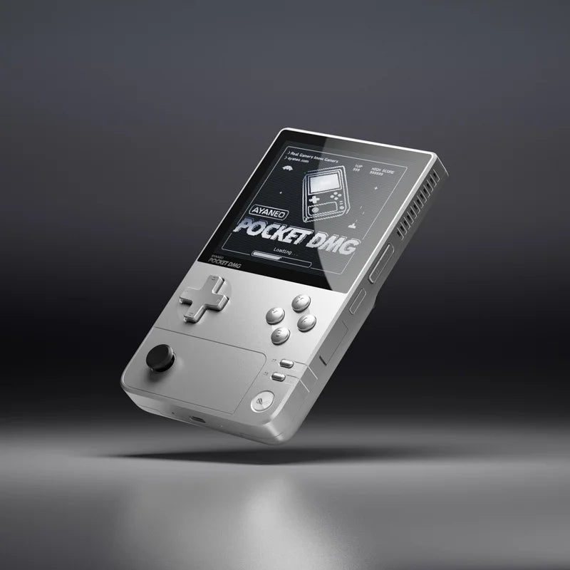 New Silver AYANEO Pocket DMG Handheld Gaming Console Snapdragon G3x Gen 2 with 3.92" OLED Screen Hall Joysticks Android 13 BT5.3