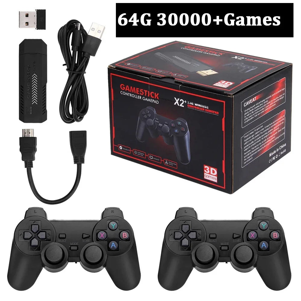 X2 Plus GD10 Pro 4K Game Stick 3D HD Retro Video Game Console Wireless Controller TV 50 Emulator For PS1/N64/DC 256G 128G 64G