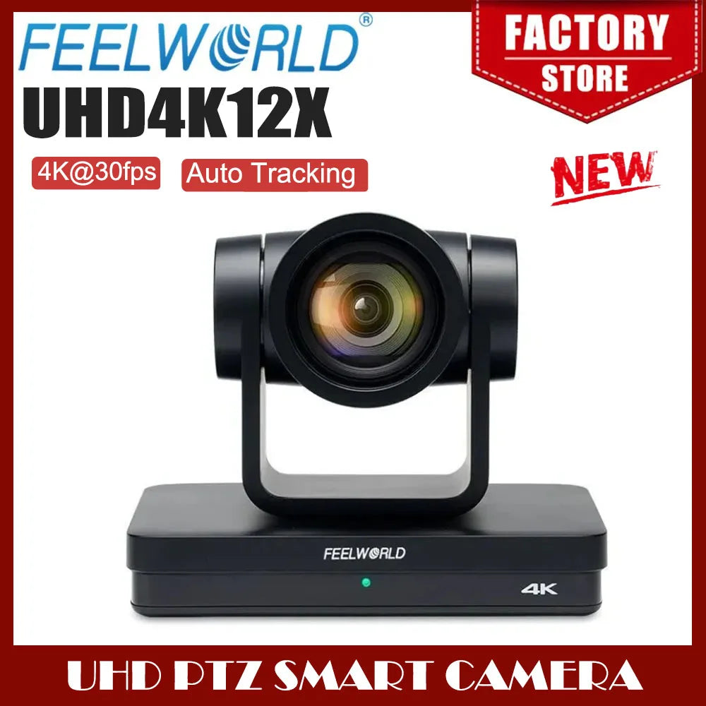 FEELWORLD UHD4K12X-Kamera, mehrere Videoausgänge, USB-PoE-Unterstützung, 12-facher optischer Zoom, Autofokus, SDI, HDMI, IP, 4K@30FPS, 4K-PTZ-Kamera