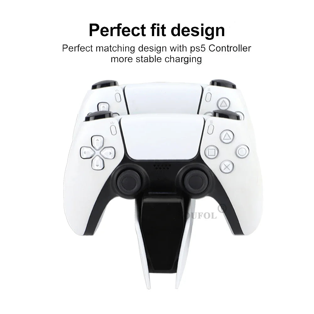 For PS5 Controller Charger Fast Charging Station Dual Charging Dock Charger Stand for PlayStation5 Wireless Game Controller