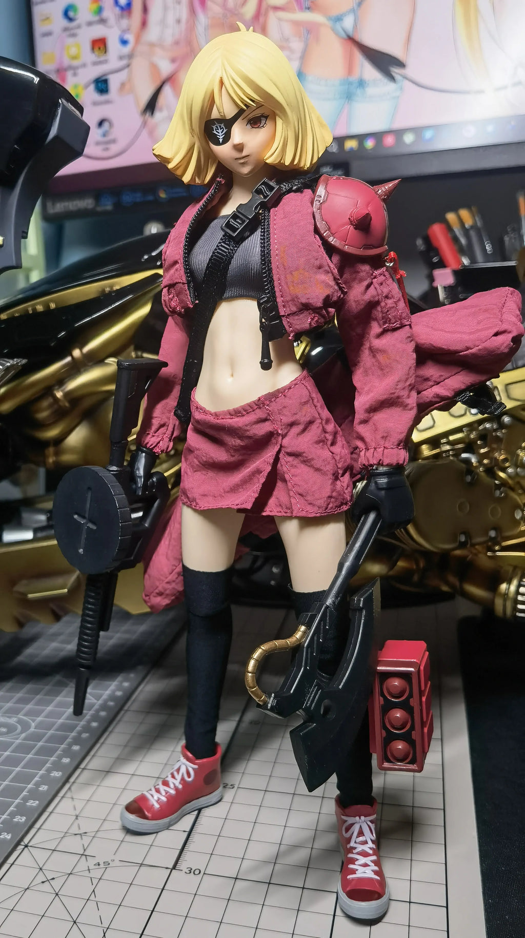YiYa Station 1/9 Scale Collectible Figure Female Warrior Char Aznable Kawaii Anime Mobile Suit Girl 23Cm Action Figure Soldier
