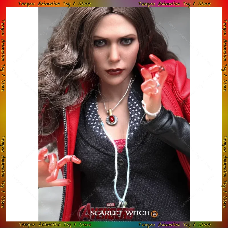 Original HotToys 1/6 MMS301 Superhero Wanda Django Maximoff Scarlet Witch 1.0 Action Figure Model Toys Collection Ornament Gift