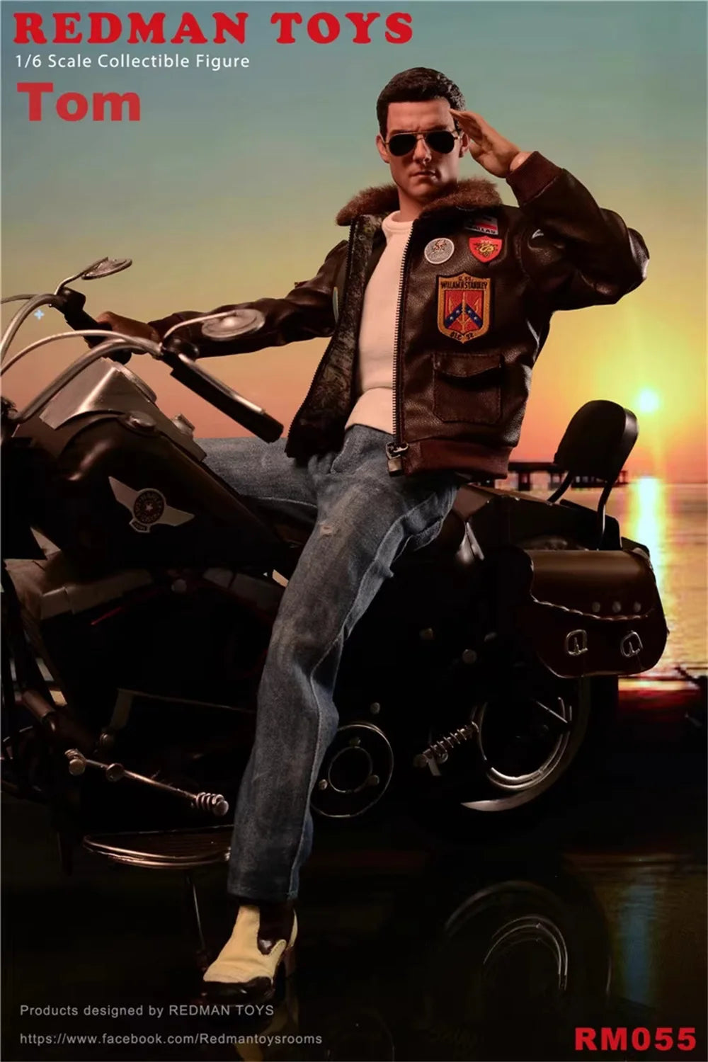 Redman RM055 Scale 1/6th US. Handsome Guy Tom Cruise Full Set Moveable Action Figure Piolet Model Gift For Fans Collect