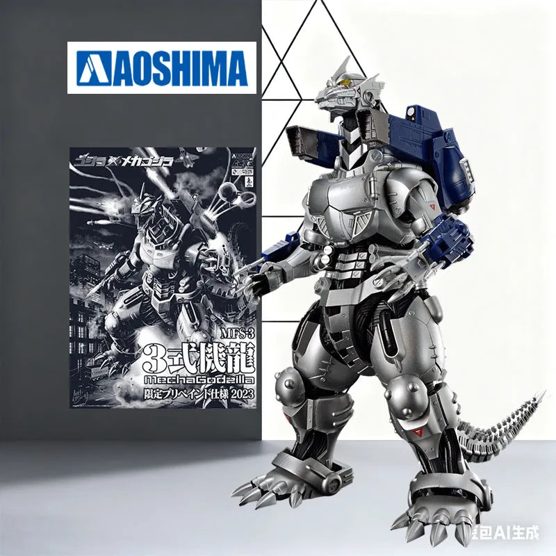 In Stock AOSHIMA Original Model Kit Mechagodzilla EVA Color Matching Anime Movable Figure Assembled Model Toy Model Gift