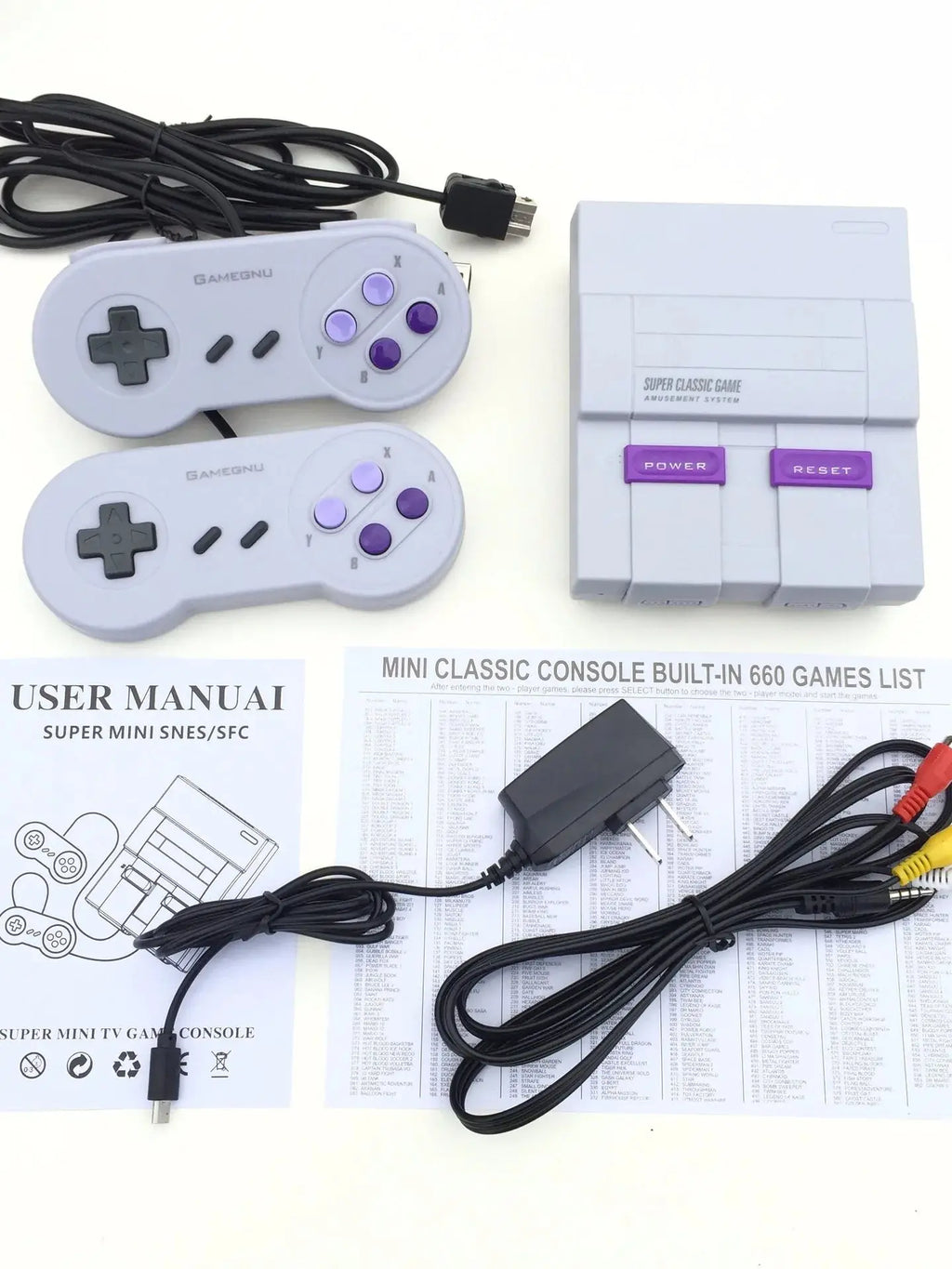 Super Classic MINI SFC TV Handheld Mini Tragbare Spielkonsolen Entertainment System für NES SNES Spielekonsole (660 Spiele)