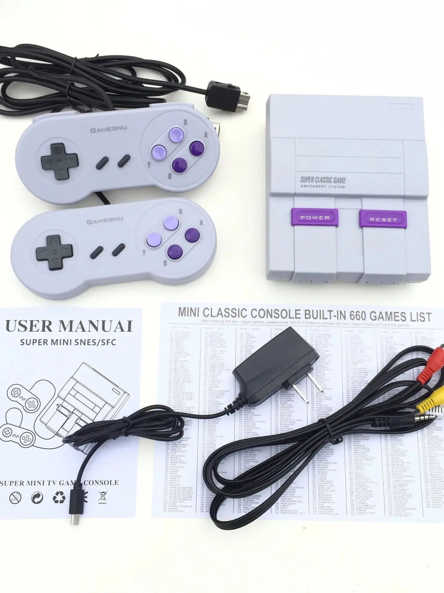 Super Classic MINI SFC TV Handheld Mini Tragbare Spielkonsolen Entertainment System für NES SNES Spielekonsole (660 Spiele)