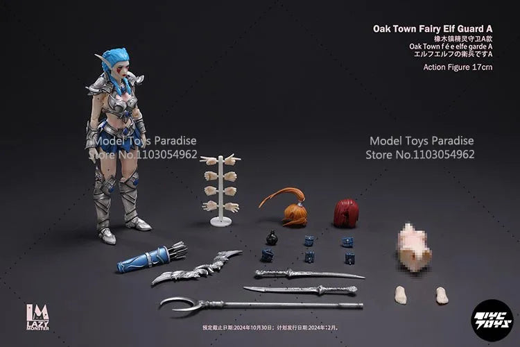 Auf Lager Lazy Monster Studio 17CM Sammlerstück WOW Tyrande Oak Town Elf Hunter Guard Soldatin Actionfigur Modell Geschenke