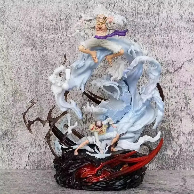 23cm Gk G5 Luffy Lz Sun God Cartoon Character Statue Ornament Basic Model Collection Toy for Fruit Theme Wake up with Animation