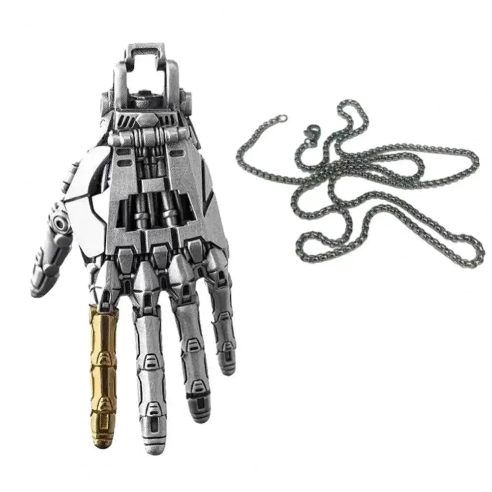 5cm Robot Hand Collectible Mechanical Bionic Hand With Chain Movable Finger Joints Hand Charm Display Gifts Pendant Ornament