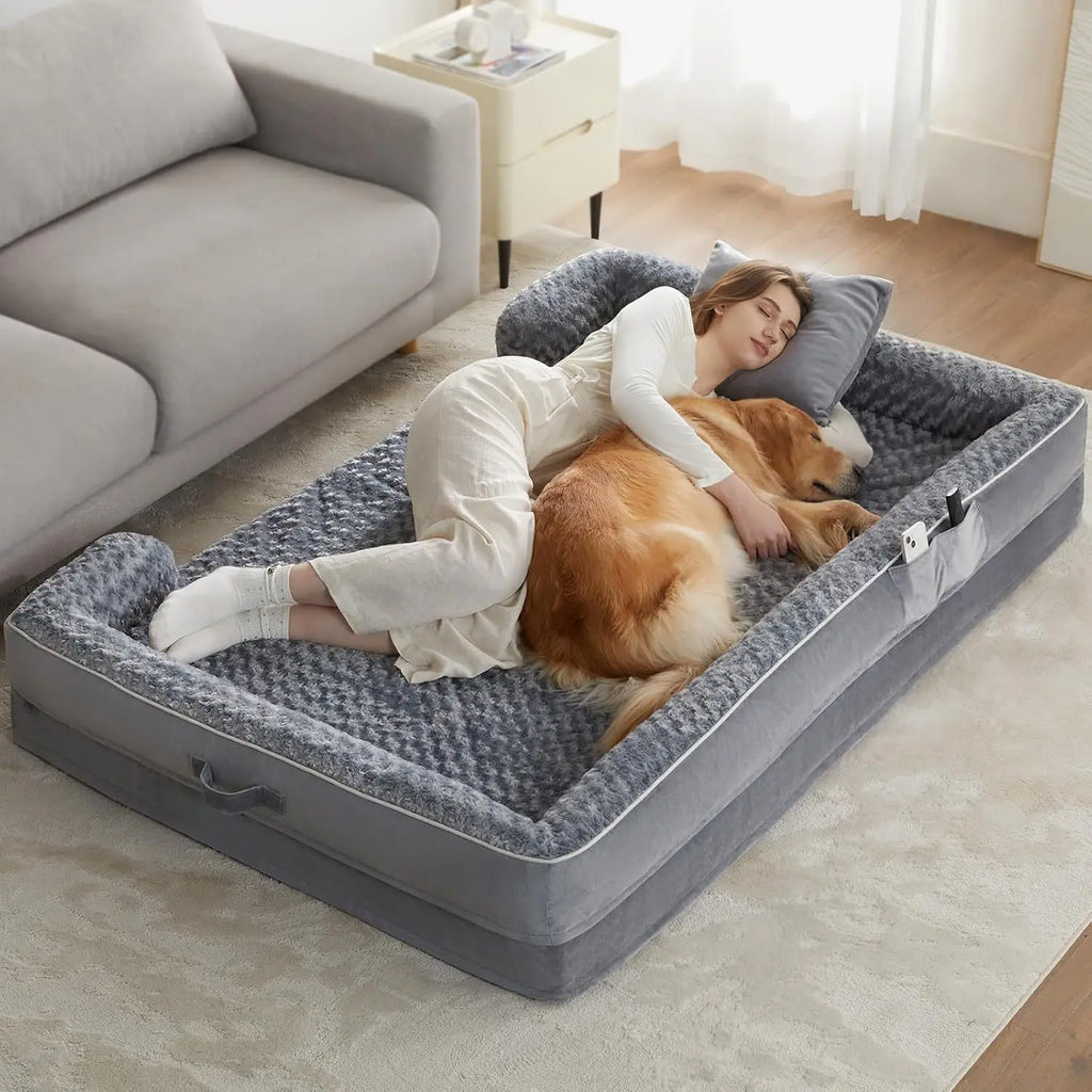 Human Dog Bed Luxury Plush Soft Safety Orthopedic Foam XXL Giant Human Size Dog Bed Pet Bed For Human