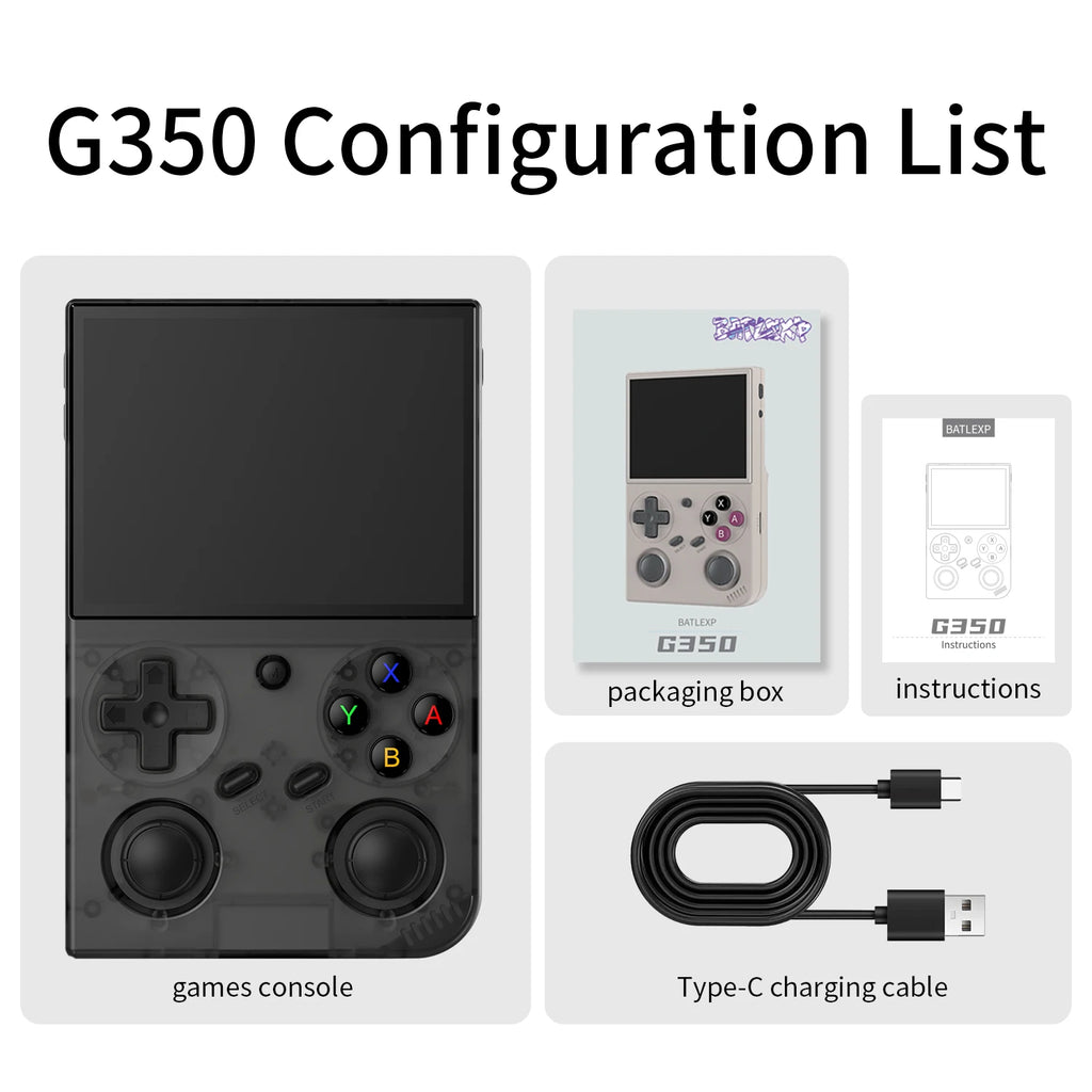 BATLEXP AMPOWN G350 Handheld Game Players 3.5 Inch IPS Portable Console Retro Video Game Consolas 3200mAh Linux Mini WIFI C2C