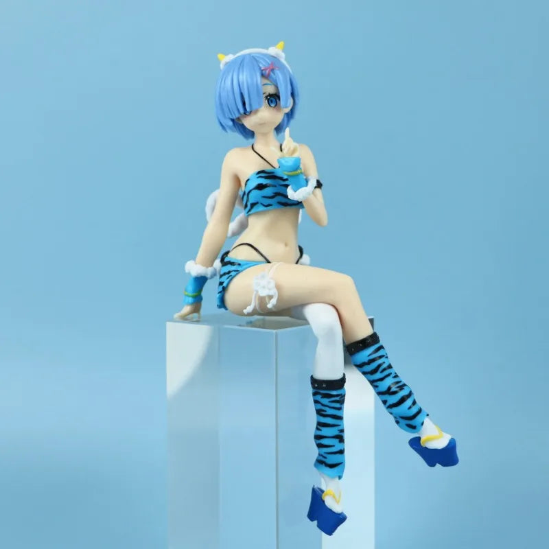 Rem Ram Swimsuit Pretty Girl Collection Ornament Anime Characters Desktop Automotive Parts Toys Series Boys Girls Toys Gifts