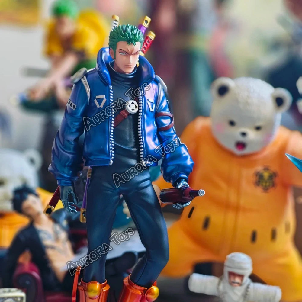 9.44in/24cm Anime One Piece Figure Egghead Zoro Figure PVC Action Figures Collection Model Toys Gifts