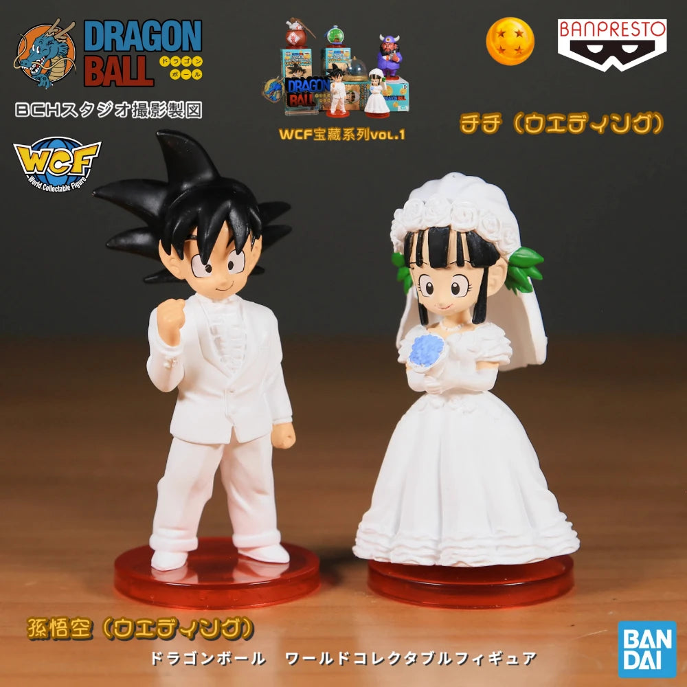 Original DRAGON BALL Son Goku Chichi Hochzeit Actionfigur Student Cake Figuren Geschenk Spielzeug 5-7 cm