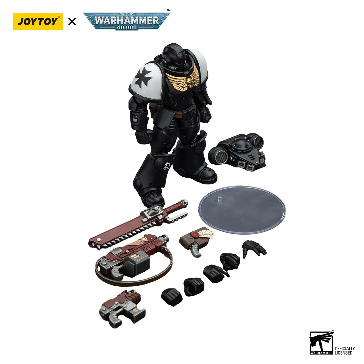 JOYTOY Warhammer 40K 1/18 Action Figure Space Marines Black Templars Outriders Brother Valtus Anime figures Toys Model