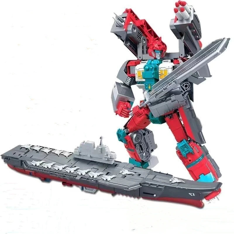 Marine Morphers Transformation Combined Robot Hainan Ship Large Shandong Model Alloy Parts Warships Collectible Figures Kids Toy