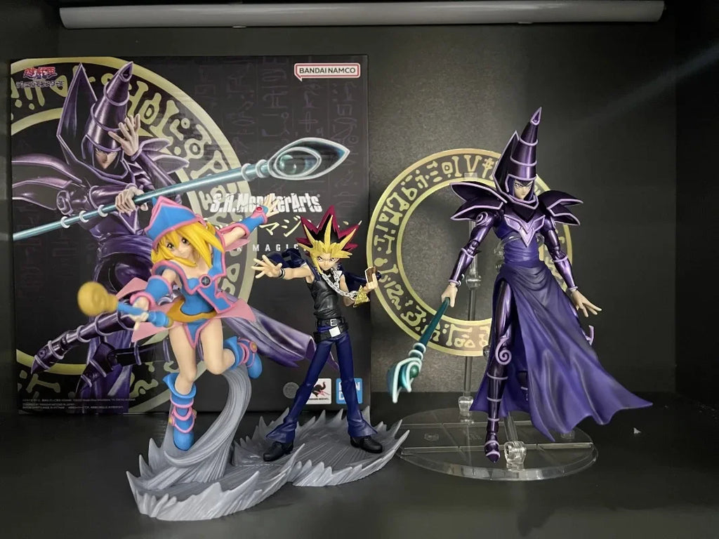 Original Bandai SHM 1/12 Yu-Gi-Oh! Duel Monsters Yugi Muto Black Magician Action Figure Collection Model Toys Gifts in Stock