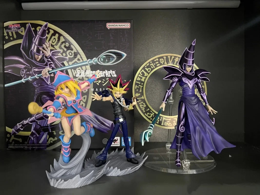 Original Bandai SHM 1/12 Yu-Gi-Oh! Duel Monsters Yugi Muto Black Magician Action Figure Collection Model Toys Gifts in Stock