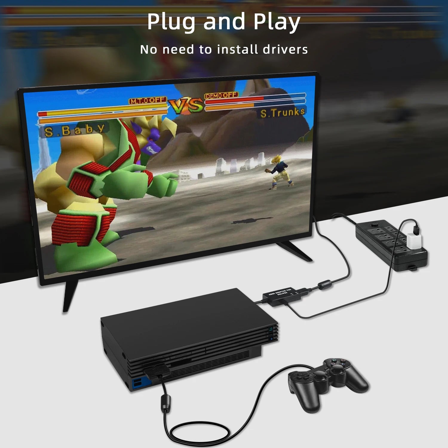 Multifunctional HDTV HDMI-compatible Audio Video Adapter Converter for PS1/PS2 Console for Monitors/Projectors for Gameplay