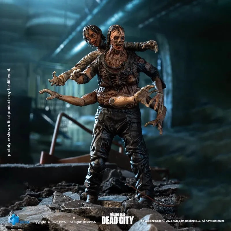 In Stock 1/18 Original HIYA 3.75inch Action Figure Exquisite Mini Series The Walking Dead Dead City Walker King Model Toy