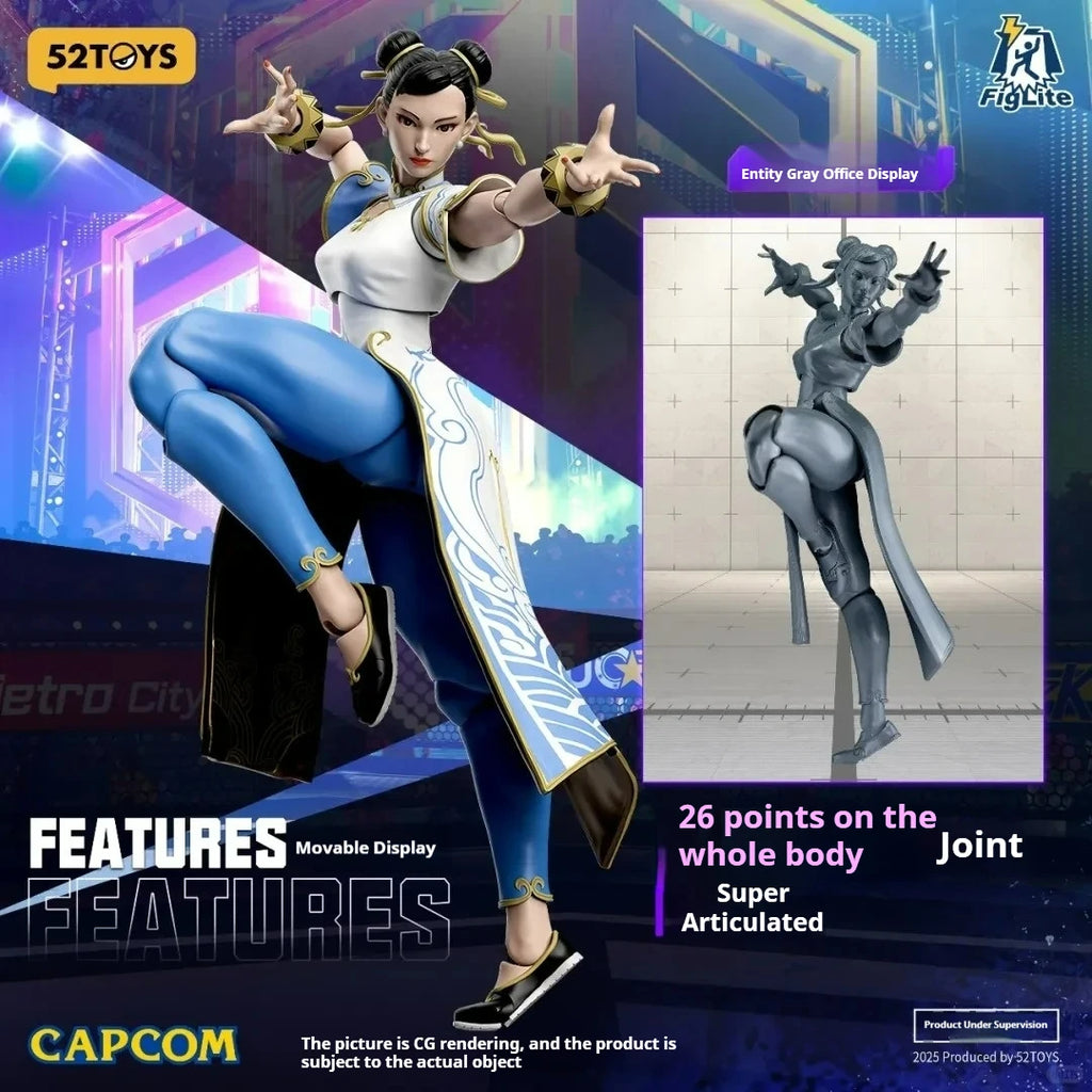Official 52toys Lightning Dance 1/12 Figlite Street Fighter 6 Chun-Li Ryu Articulated Action Figure PVC Toy Collectibles Gift
