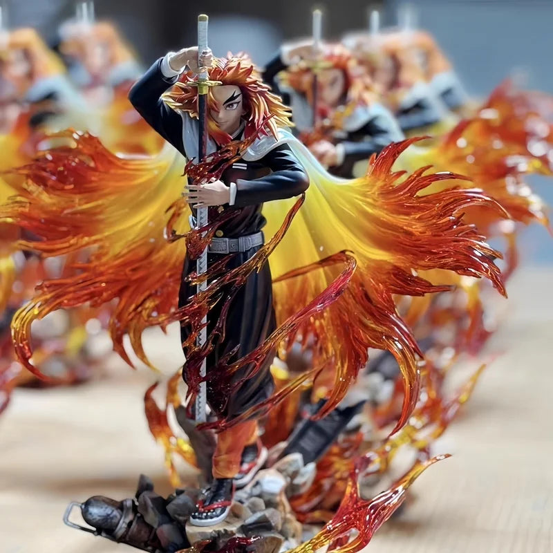Нова аниме фигурка на убиец на демони Rengoku Kyoujurou, пламък Хашира, 30 см, PVC модел, статуетка, настолна колекция, играчки за рожден ден, подаръци