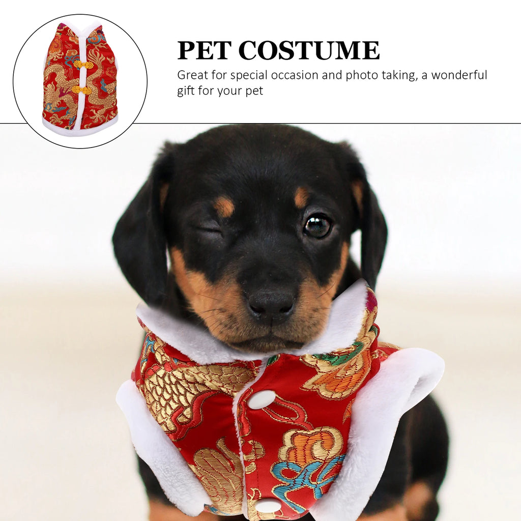 Bekleidung Hund Lunar New Year Outfit Mäntel Haustier Kleidung Katze Kleidung Chinnese Rot Warm