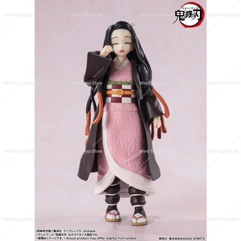 100% Original Bandai Sh Figuarts Shf Kamado Nezuko Demon Slayer Kimetsu No Yaiba in Stock Anime Collection Model Figures Toys