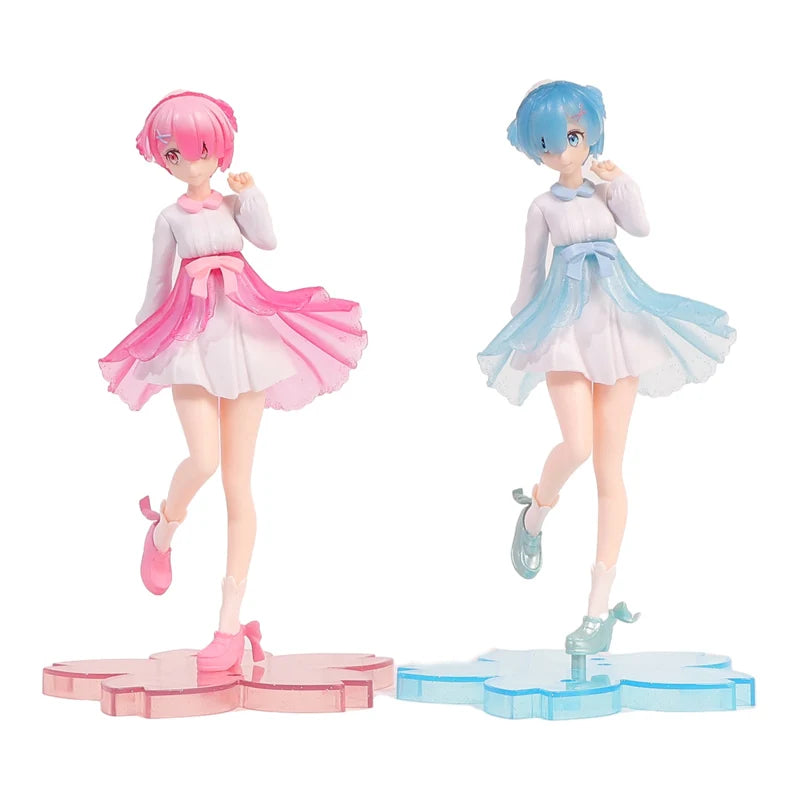 20cm Anime Re ZERO Starting Life in Another World Rem Ram Nighttime Fluorescence Version Action Figure Collection Model Toy Gift