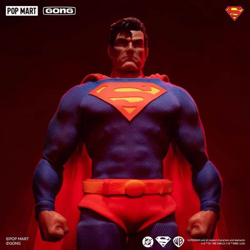 New POP MART GONG Hush Superman Action Figure Batman Movable Joints Doll Head Sculpture Comic Anime Collection Model Toys Gift