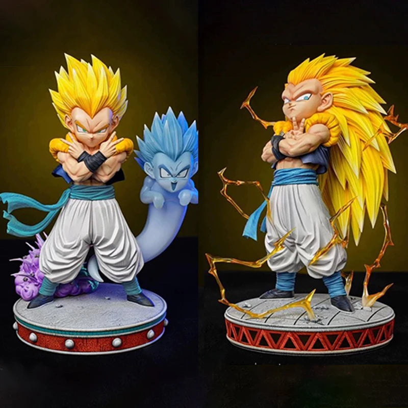 Dragon Ball Z Gotenks Ssj3 Figur Super Saiyajin 3 Gotenks Actionfiguren 25 cm PVC-Statue Sammlung Modell Spielzeug für Kinder Geschenke